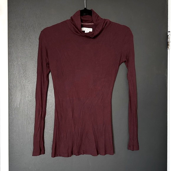 1. State Tops - 1.State Burgundy Mockneck - Size Small